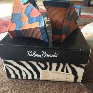 Multi colored wood wedges